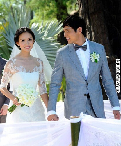 张梓琳婚纱照 确认已怀孕与老公婚纱照被扒