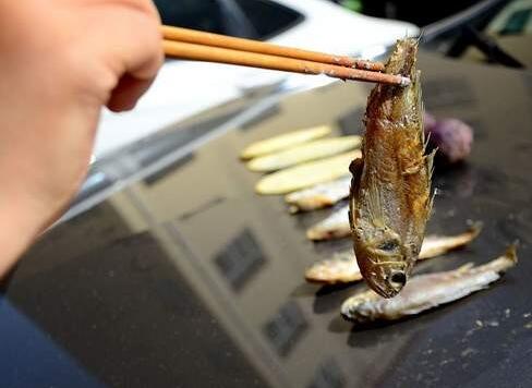 脑洞大开!汽车引擎盖能烤鱼 40度露天